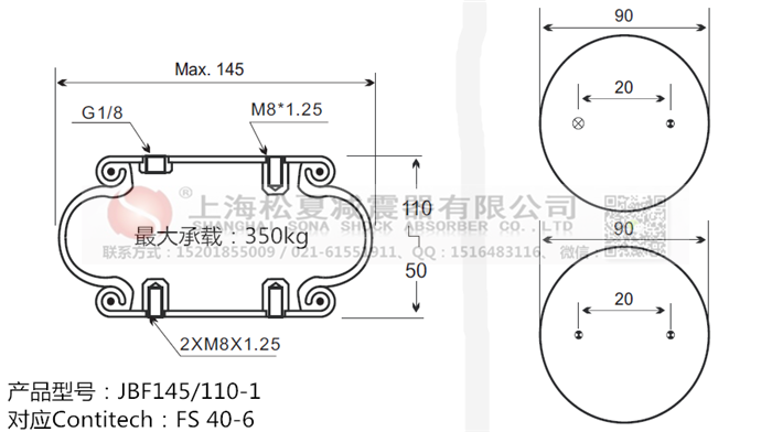 JBF145/110-1橡膠<a href='http://watch-mini.cn/' target='_blank'><u>空氣彈簧</u></a>