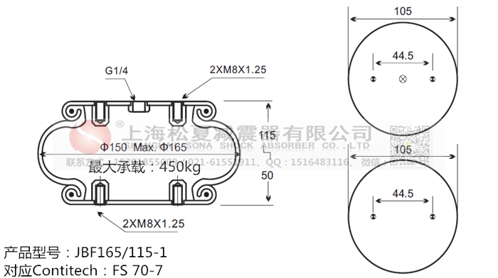 JBF165/115-1橡膠<a href='http://watch-mini.cn/' target='_blank'><u>空氣彈簧</u></a>