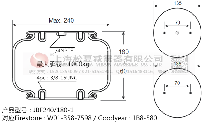 JBF240-180-1橡膠<a href='http://watch-mini.cn/' target='_blank'><u>空氣彈簧</u></a>