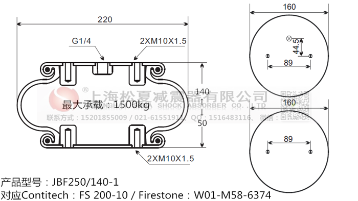 JBF250/140-1橡膠<a href='http://watch-mini.cn/' target='_blank'><u>空氣彈簧</u></a>