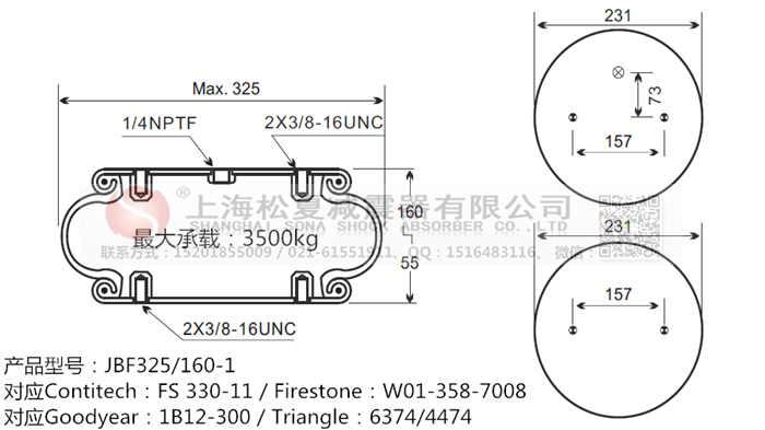 JBF325/160-1橡膠<a href='http://watch-mini.cn/' target='_blank'><u>空氣彈簧</u></a>