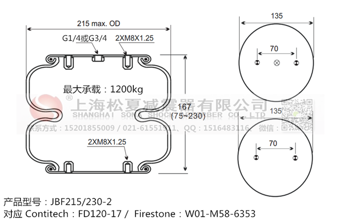 JBF215/230-2橡膠<a href='http://watch-mini.cn/' target='_blank'><u>空氣彈簧</u></a>