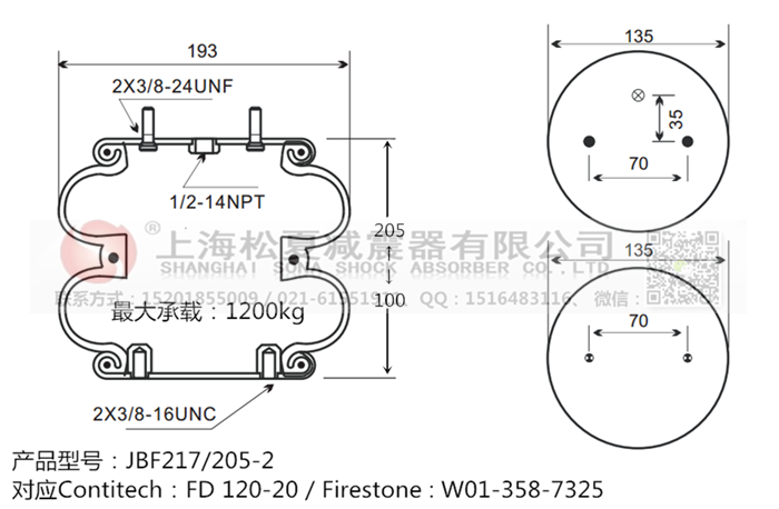 JBF217/205-2橡膠<a href='http://watch-mini.cn/' target='_blank'><u>空氣彈簧</u></a>