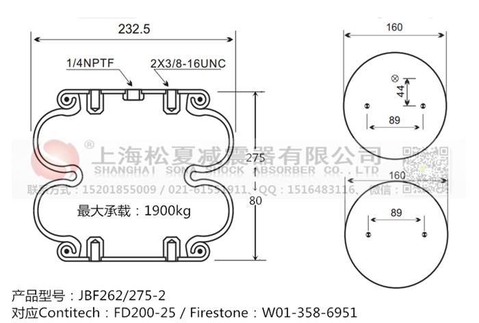 JBF262/275-2橡膠<a href='http://watch-mini.cn/' target='_blank'><u>空氣彈簧</u></a>